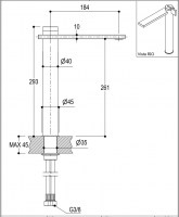 MEDIDAS MONOMANDO LAVABO CAÑO ALTO DOT316 RITMONIO